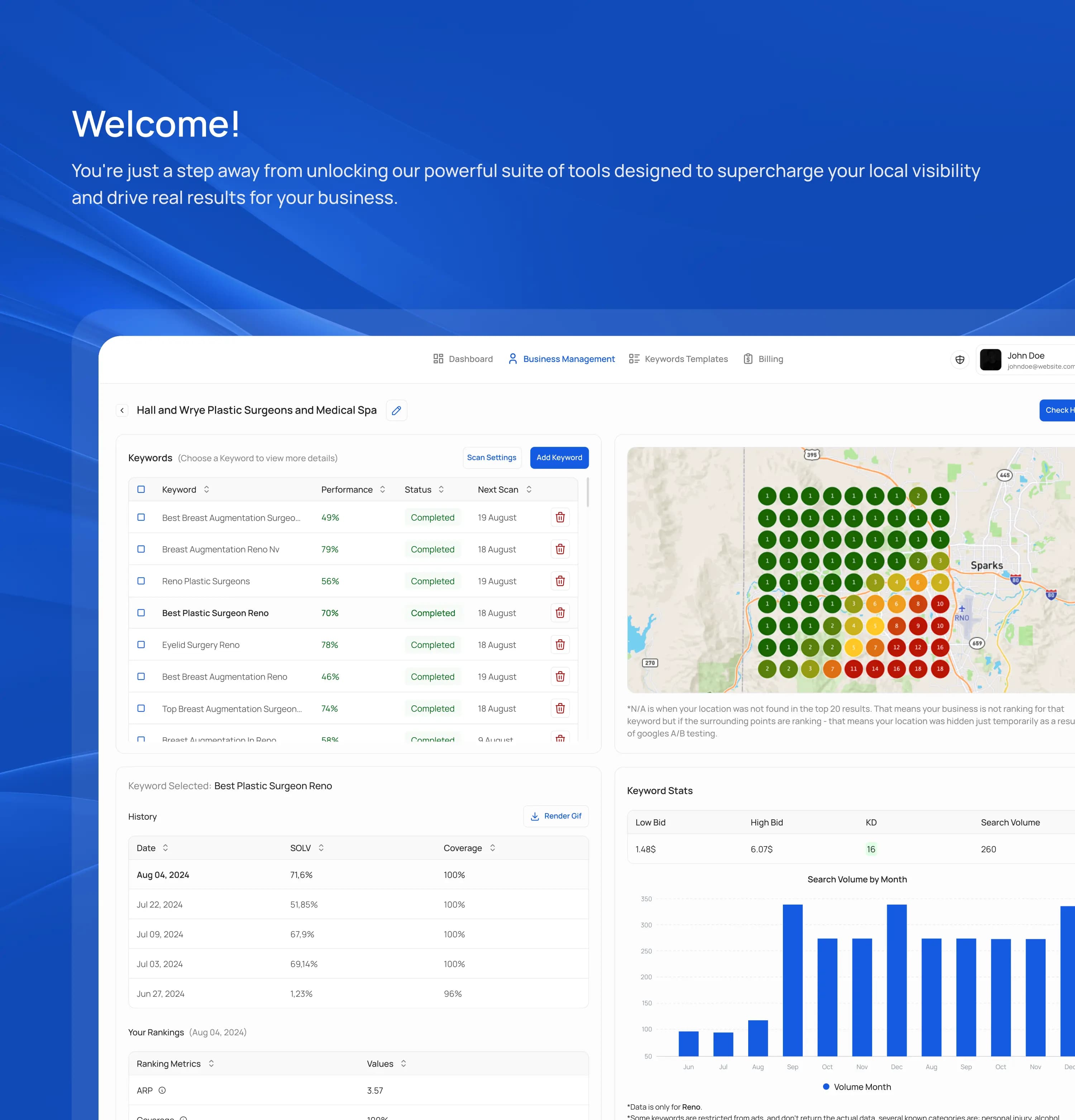 Local SEO Guide Client Reports sign in